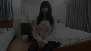 Guy brings vibrator and dildo into play then fucks and creampies Japanese girl