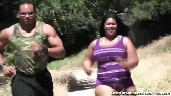 Strong guy helps fat Latina bitch lose weight using his shlong