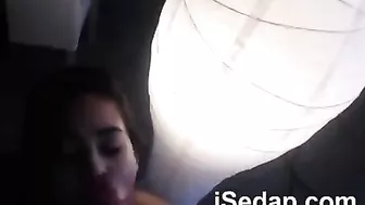 Comely Thai babe sucks guy's long cock on webcam