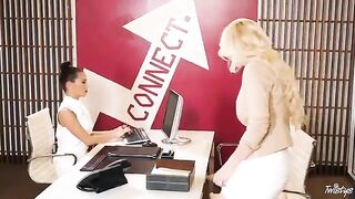 Asian office lady in nylon stockings fucked by gallant man