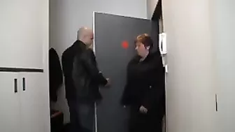 Young boy fucks older fat woman in shower stall after blowjob Young boy fucks older fat woman in shower stall after blowjob