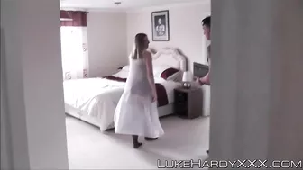 Sergeant together with sexy assistant Kitty Creamer have nice threesome with innocent recruit Sammy J