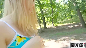 Englishman picks up a winsome blonde Alana Moon in the public park and gets a chance of enjoying her mouth and pussy
