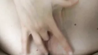 Being tired of yesterday's party slut warmed up her cunt and got ready to taste a penis