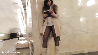 Shameless Russian girl Jeny Smith doesn't wear panties in metro