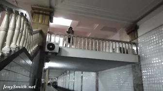 Shameless Russian girl Jeny Smith doesn't wear panties in metro