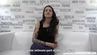 Sexy Czech babe with nice tattoos passes her first porn casting Sexy Czech babe with nice tattoos passes her first porn casting