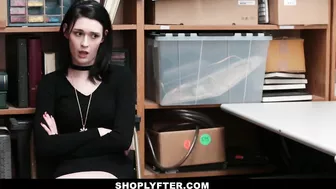 Security officer fucks brunette pilferer and cums on her face