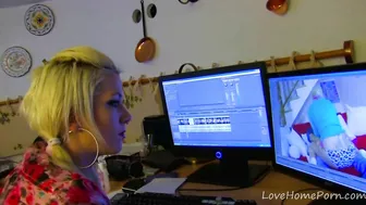 French blonde alt slut watches her outdoor anal penetration sextape