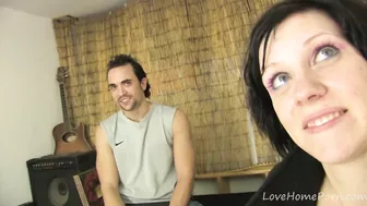 Hard cock stretches french brunette's pussy and cums on face