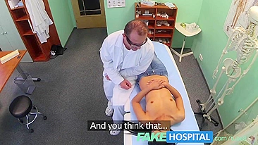 Czech doctor tempts pretty brunette patient in hospital