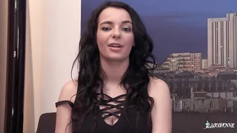 Busty French chick gives interview before hard analyzing