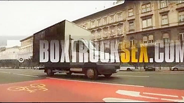 Russian girl agreed to be fucked in glass box truck for money