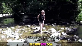 Picturesque place is great for stripping and cock sucking