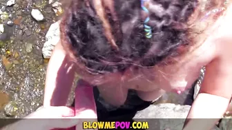 Picturesque place is great for stripping and cock sucking