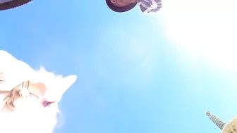 One more hot upskirt in public of young girls in cute panties