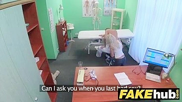 Czech fake hospital: doctor fucks blonde masseuse on couch