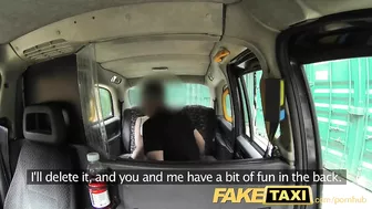 Fake taxi driver fucks short-haired passenger and fills her up
