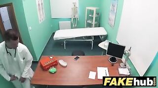 Czech doctor fucks blonde patient with small tits in his office