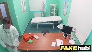 Czech doctor fucks blonde patient with small tits in his office