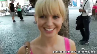 Nice blonde chick was picked up and fucked in the woods