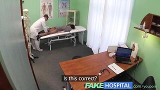 Doctor treats chick's legs by spreading it and fucking her twat