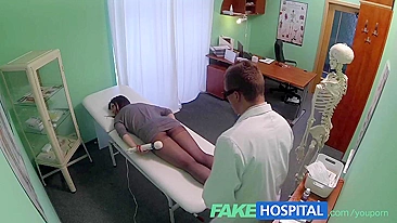 Doctor treats chick's legs by spreading it and fucking her twat