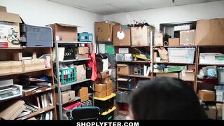 Cute bad girl fucked by muscled guards after in storeroom