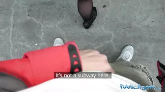 Public porn video of Czech girl serving man's cock for cash