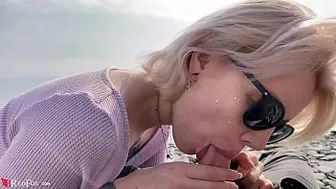 Blonde XXX girl licks cum off fingers after outdoor porn action Blonde XXX girl licks cum off fingers after outdoor porn action