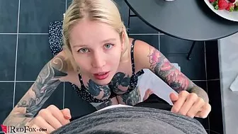 Russian XXX model starts the morning with a cup of tea and porn blowing Russian XXX model starts the morning with a cup of tea and porn blowing