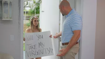 Porn hussy uses XXX penis of her bestie's dad to lose virginity