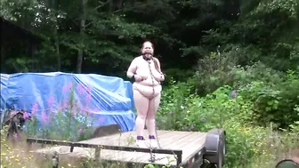 Mom was taken into the woods and tied to a tree naked Mom was taken into the woods and tied to a tree naked