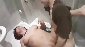 Son was in the bathroom when the incest-loving stepmom approached Son was in the bathroom when the incest-loving stepmom approached