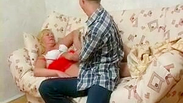 Prospect of enjoying incest sex with son makes blonde wake up faster