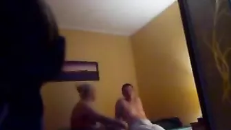 Amateur incest porn actress gets banged by son in front of the camera