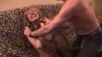 Sexy naked slut strangled with cord