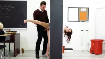 Teacher pulls cock out of pants to give the college girl XXX lesson Teacher pulls cock out of pants to give the college girl XXX lesson