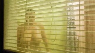 Spying on my hot neighbor she in shower this MILF it's hot