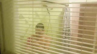 Spying on my hot neighbor she in shower this MILF it's hot