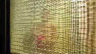 Spying on my hot neighbor she in shower this MILF it's hot