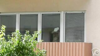 Spying on my hot neighbor she naked cleaning her house