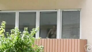 Spying on my hot neighbor she naked cleaning her house