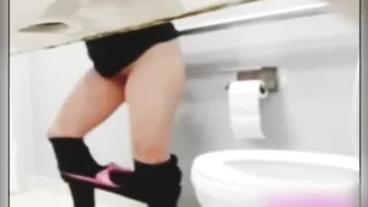 Spying my whorish coworker  masturbate restroom