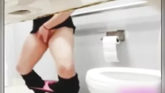 Spying my whorish coworker  masturbate restroom