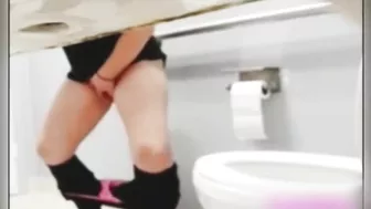 Spying my whorish coworker  masturbate restroom