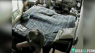 I'm spying! My nerdy mom masturbates and fingers her tight pussy