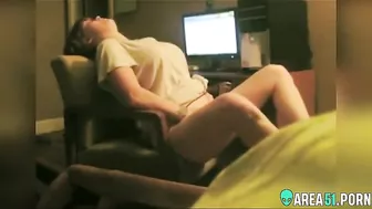 A hidden camera placed in just the right spot caught her masturbates