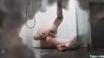 Hidden camera caught my sister's horny GF masturbating in our shower