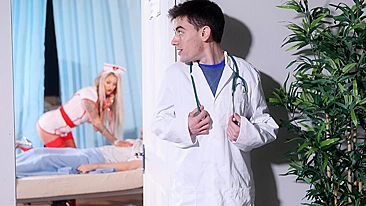 Young Spanish boy sneaks into the hospital and fucks glamorous nurse
